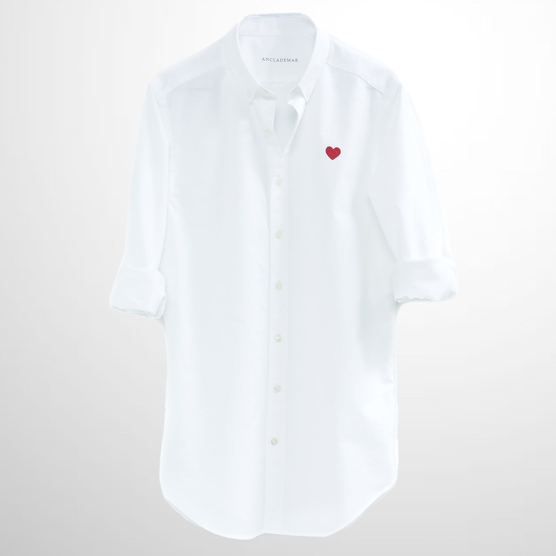 Camisa Oxford Blanca Corazón