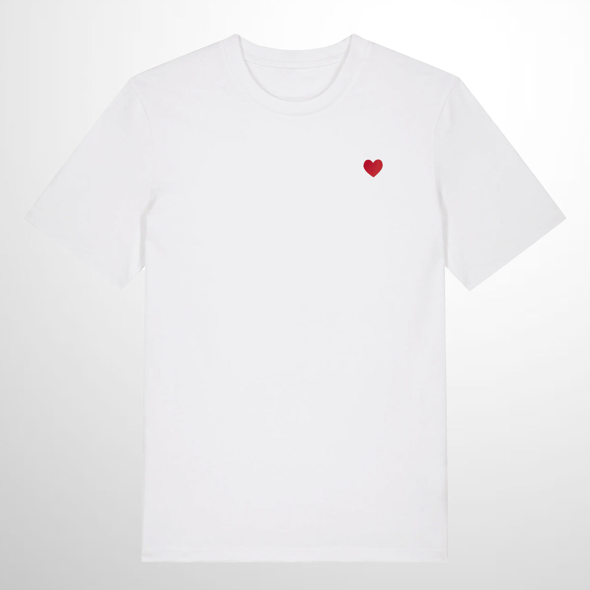 Heart Embroidered White T-Shirt