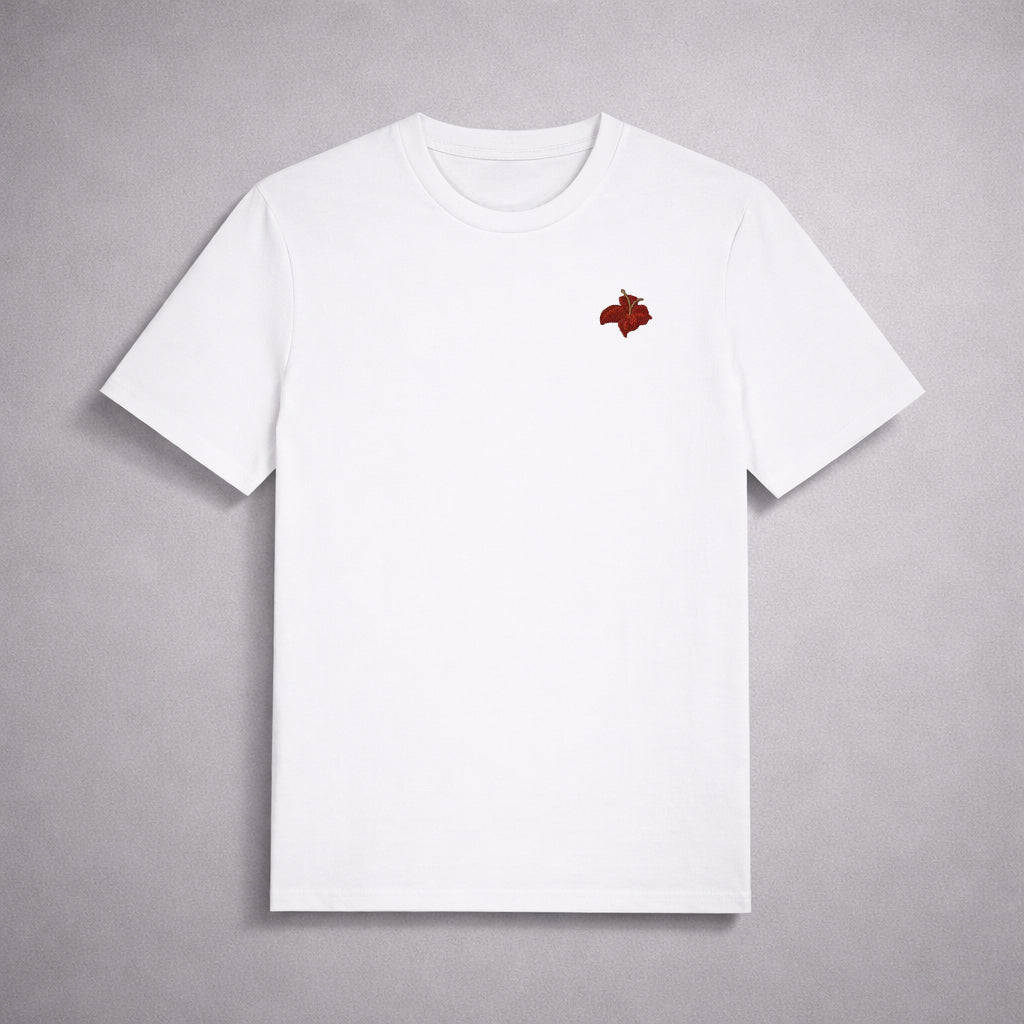 White T-Shirt. Flower