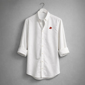 White Oxford Shirt. Flower