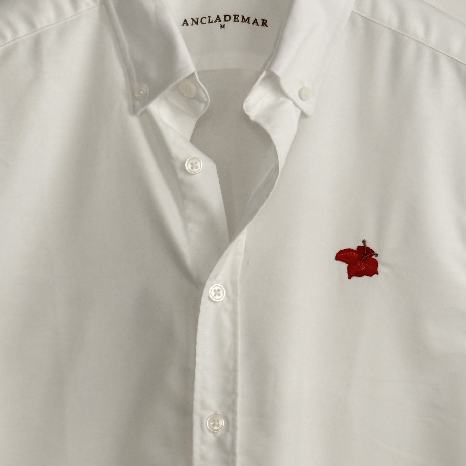 White Oxford Shirt. Flower