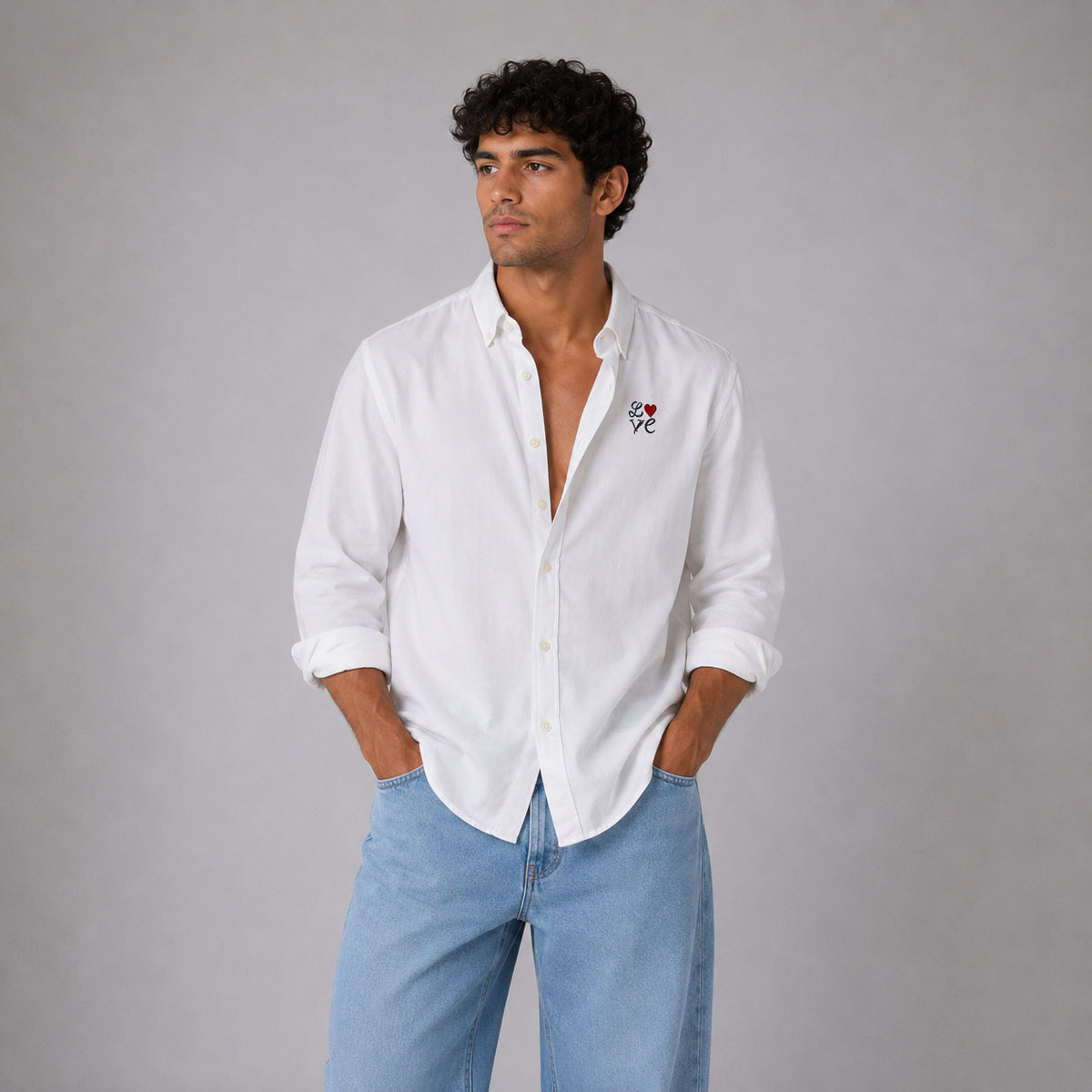 Camisa Oxford Blanca LOVE