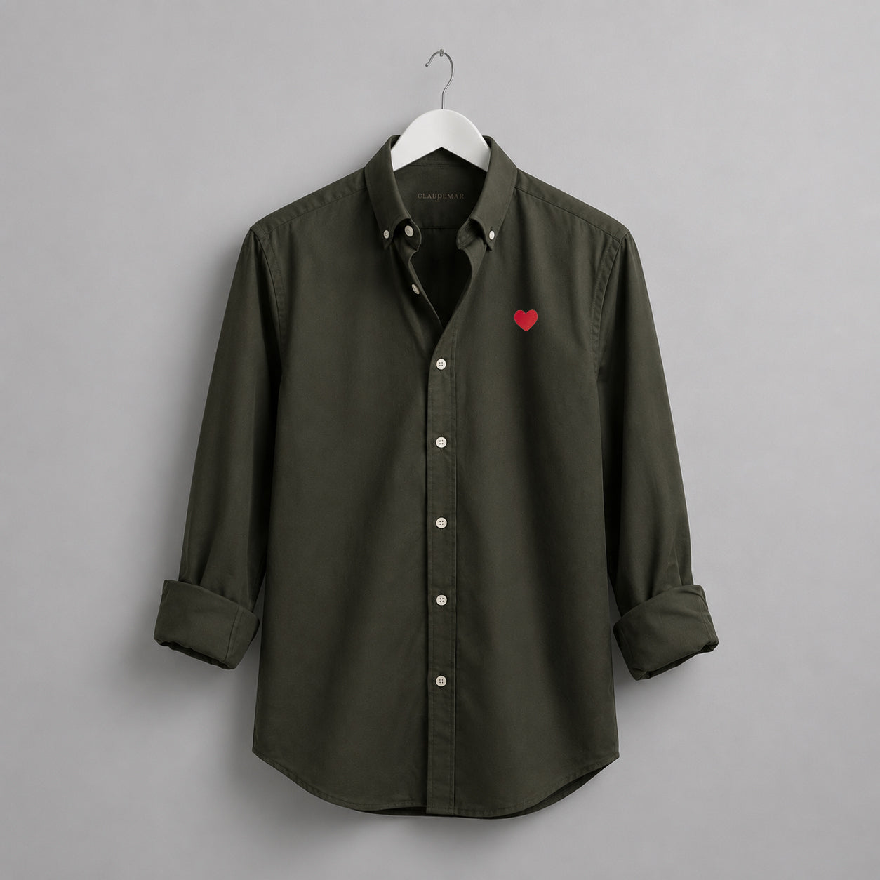 Camisa Oxford Caqui Corazón