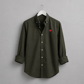 Camisa Oxford Caqui Corazón