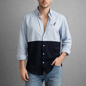 Personalized Color Block Oxford Shirt
