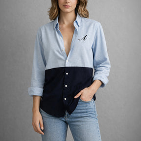 Personalized Color Block Oxford Shirt