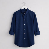 Heart Embroidered Navy Oxford Shirt