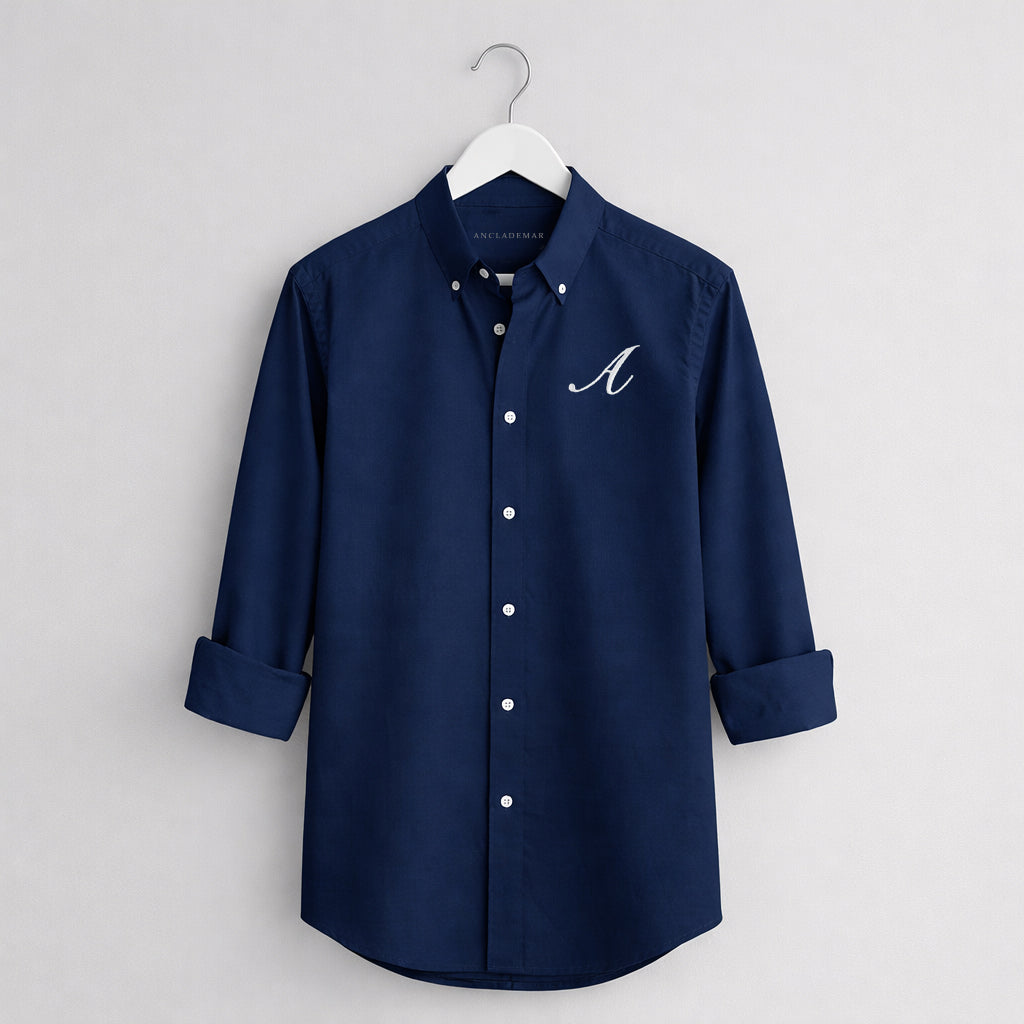 Camisa Oxford Navy Personalizada con tus Iniciales
