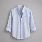 Oxford Shirt Blue Stripes. Heart Embroidered