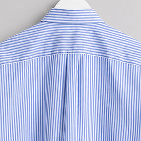 Camisa Popelín Relaxed Rayas Azules Corazón