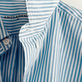 Camisa Popelín Relaxed Rayas Azules Corazón