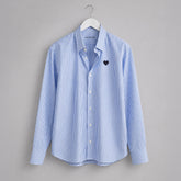 Camisa Popelín Relaxed Rayas Azules Corazón