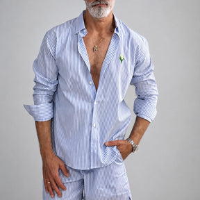 Stripped Poplin Relaxed Shirt