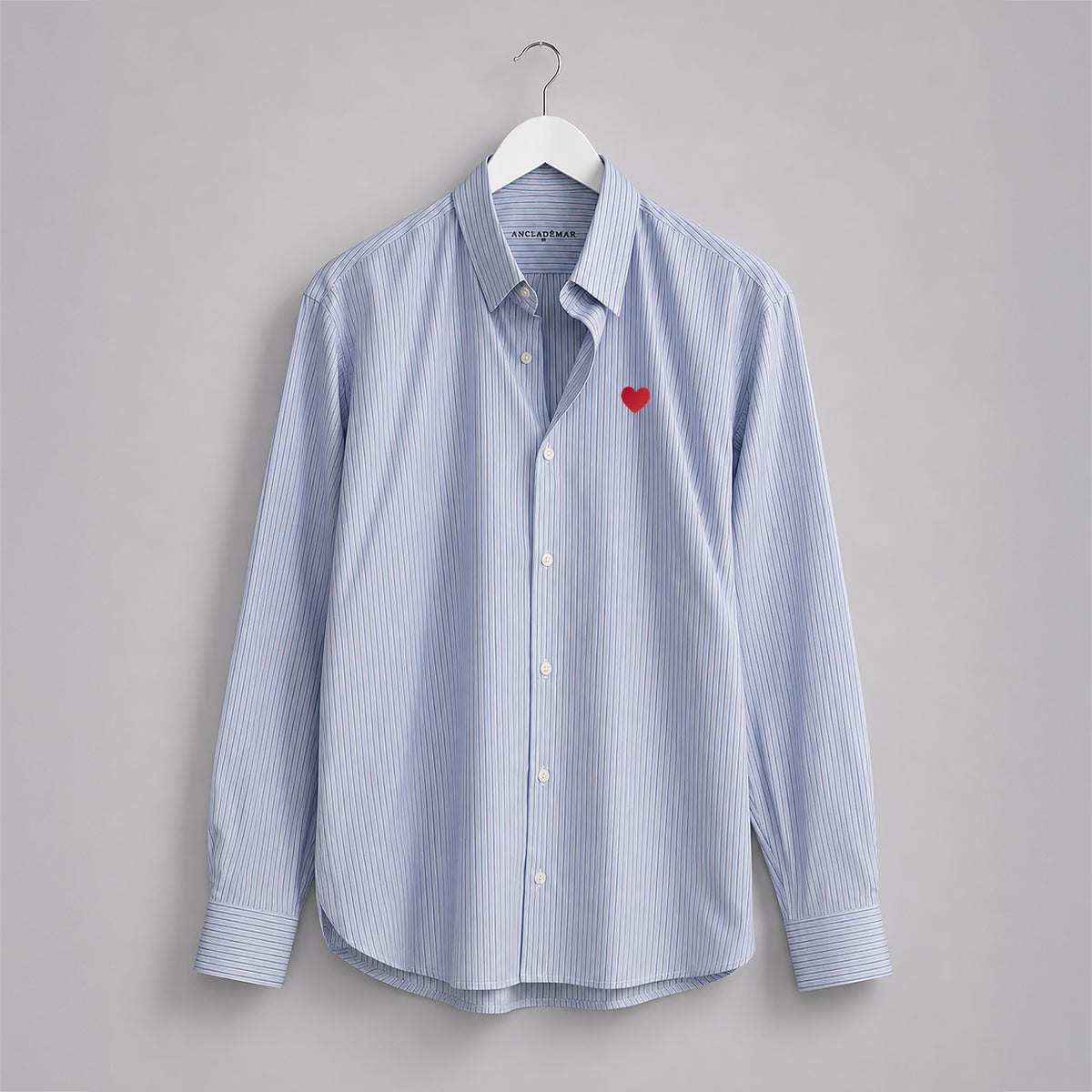 Camisa Popelín Relaxed Rayas Corazón