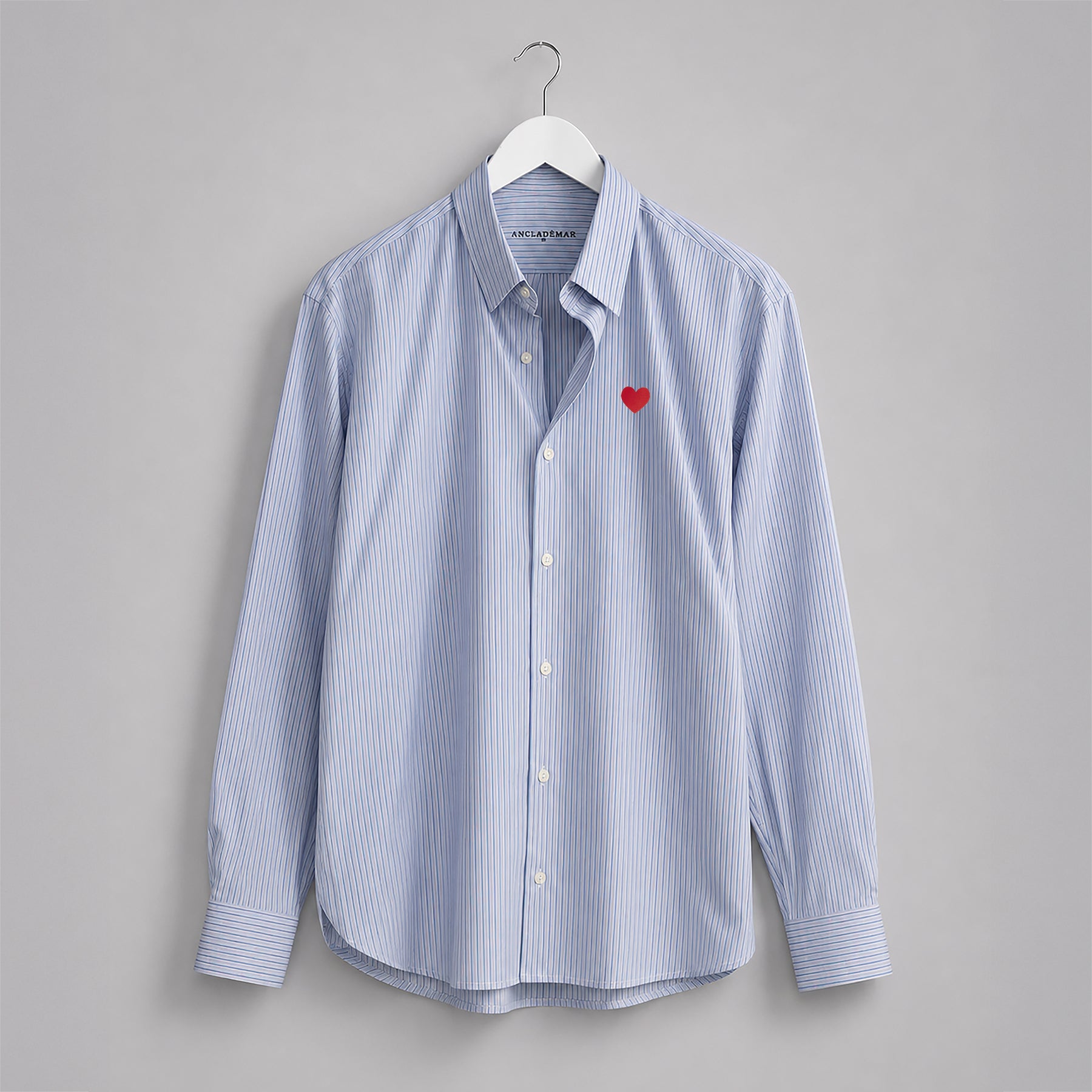 Camisa Popelín Relaxed Rayas Corazón