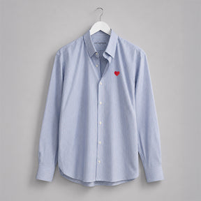 Camisa Popelín Relaxed Rayas Corazón