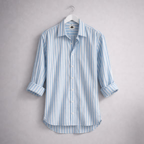 Navy Blue Stripped Cotton Shirt