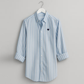 Camisa Oxford Rayas Azul Corazón
