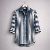 Camisa Algodón Ultra Ligero Rayas Navy