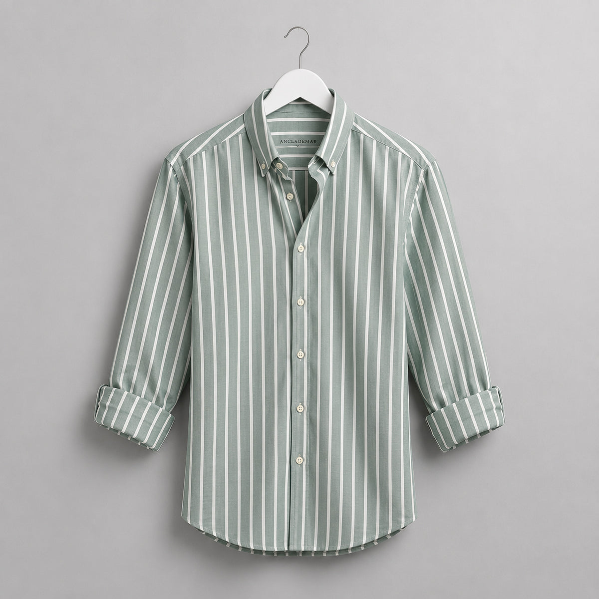 Camisa Oxford Rayas Verdes