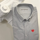 Camisa Oxford Rayas Negras Corazón