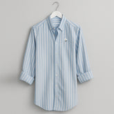 Camisa Oxford Rayas Azul. Flor