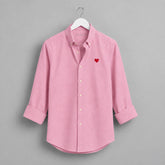 Heart Embroidered White Oxford Shirt