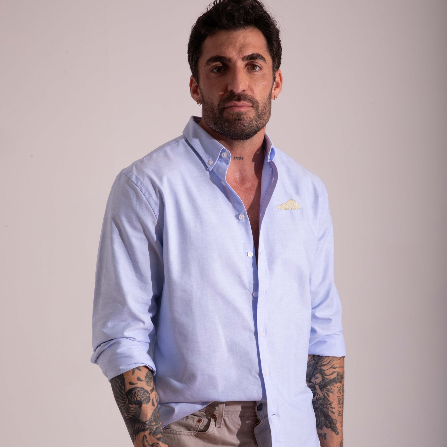 Camisa Oxford Azul Nube