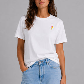 Camiseta Blanca Helado Bordado