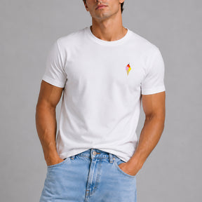 Camiseta Blanca Helado Bordado