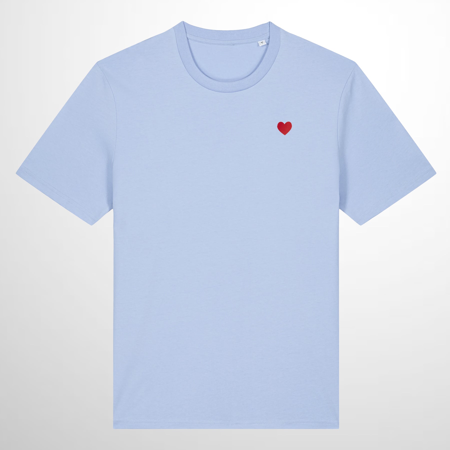 Camiseta Azul Corazón Bordado