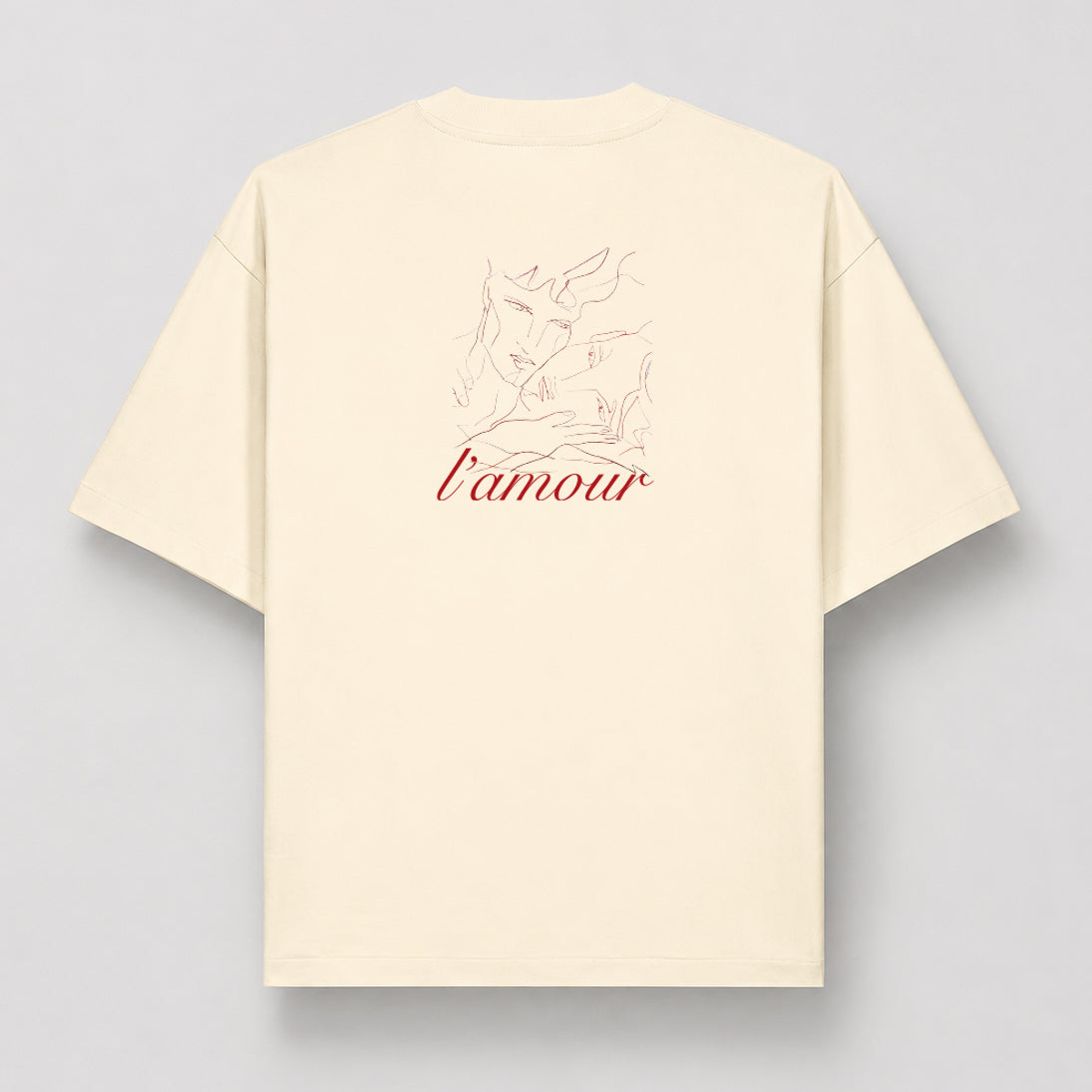 Camiseta Crema Oversized L'Amour