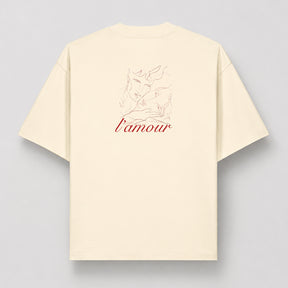 Camiseta Crema Oversized L'Amour