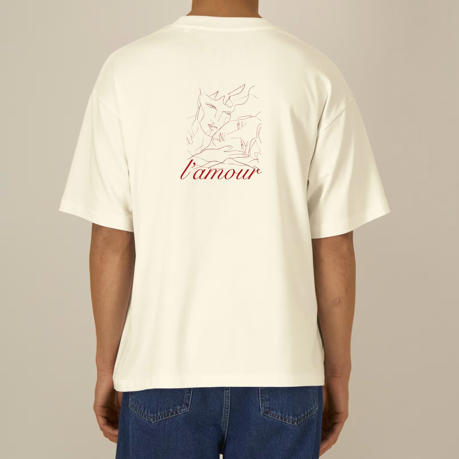 Camiseta Crema Oversized L'Amour