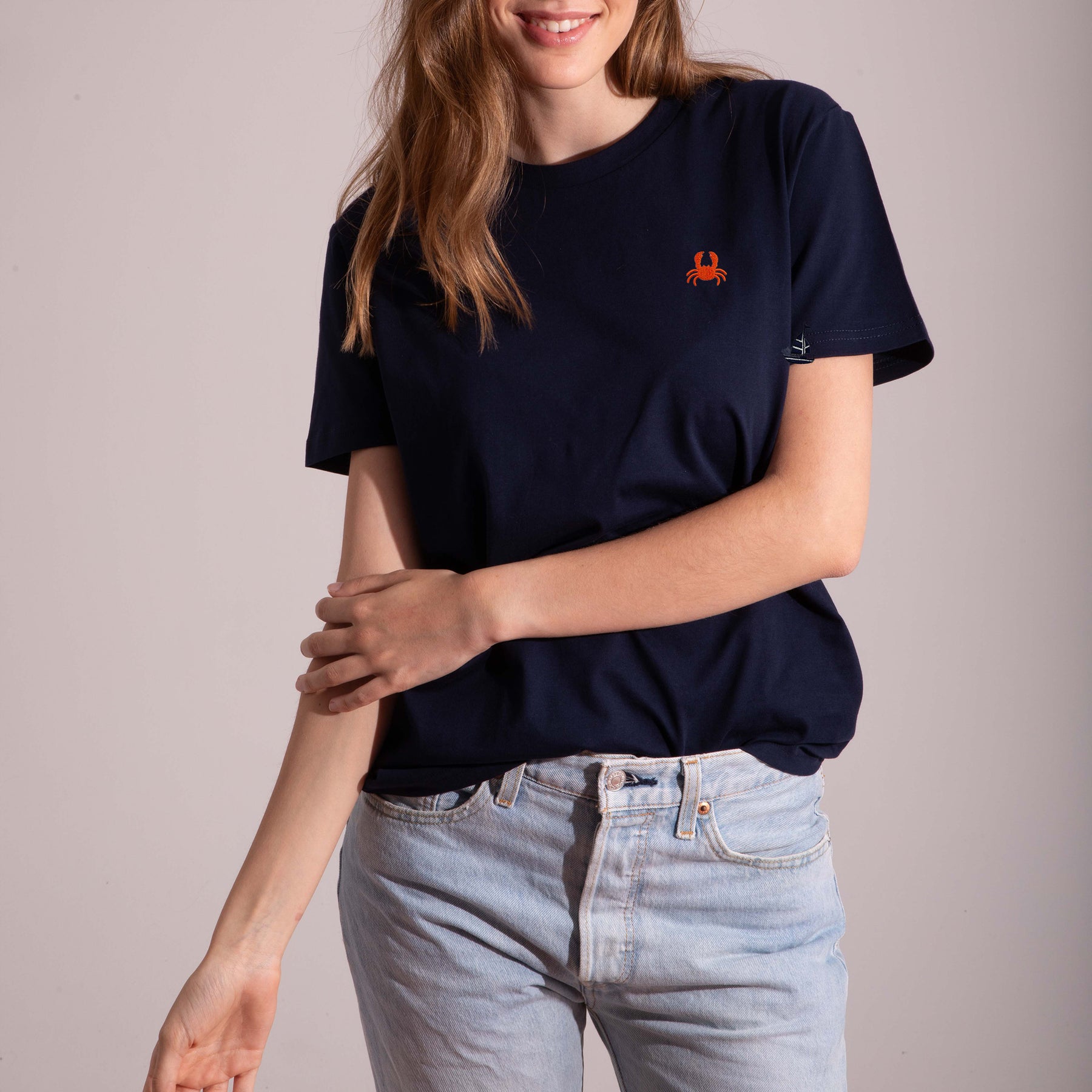 Navy T-Shirt. Crab