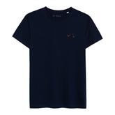 Navy T-Shirt. Embroidered Fish