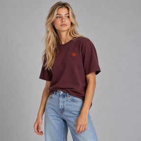 Red Brown T-Shirt. Maple Leaf