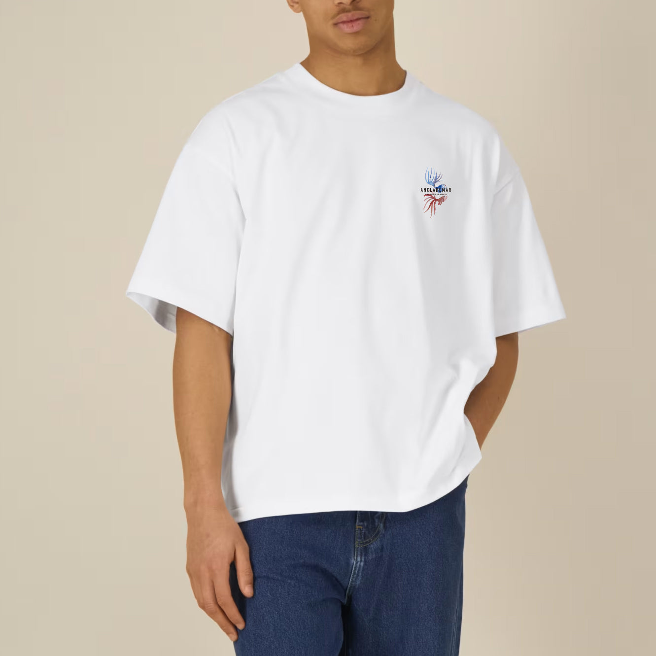 Camiseta Blanca Oversized Ride The Wave
