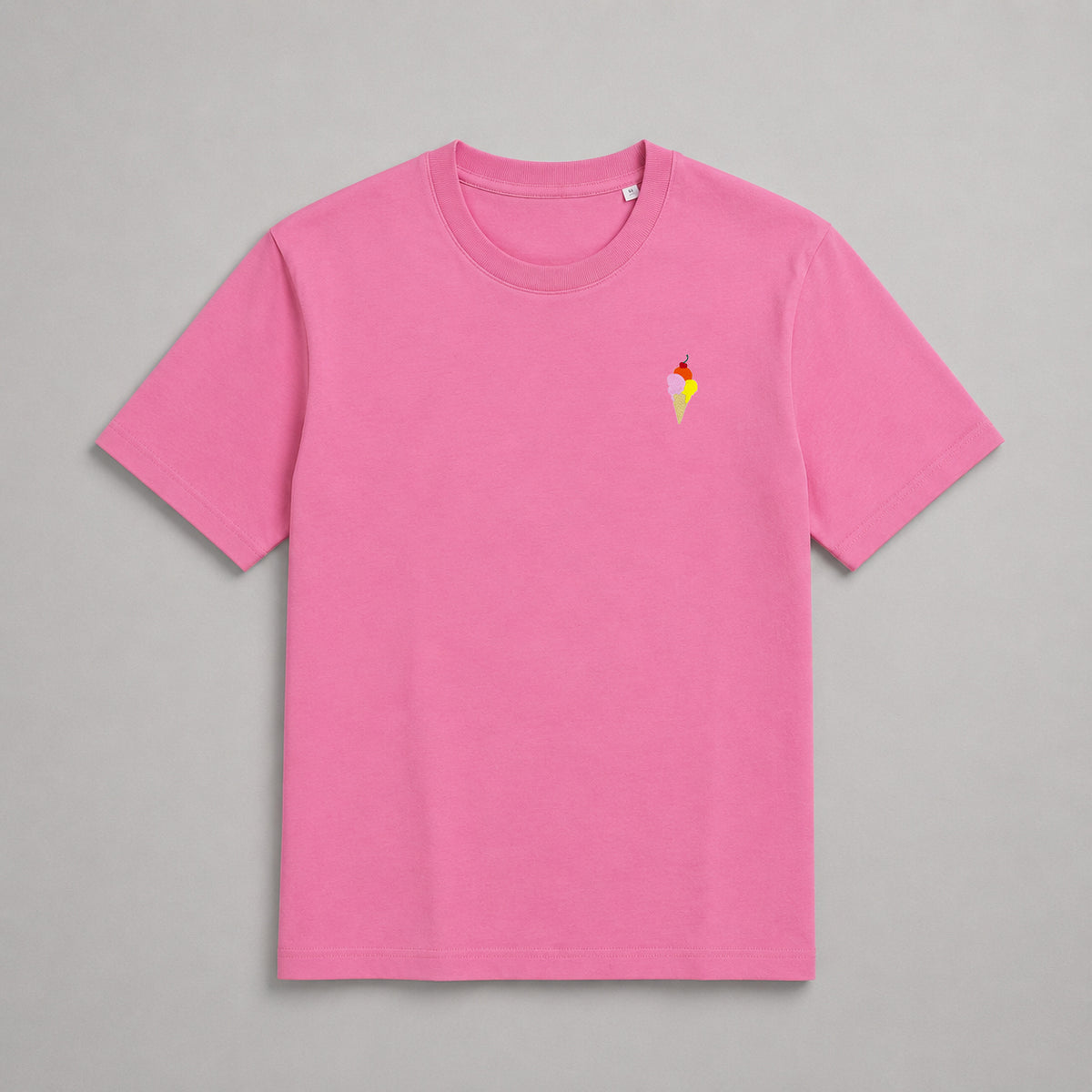 Camiseta Rosa Helado Bordado