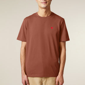 Camiseta Terracota Corazón Bordado