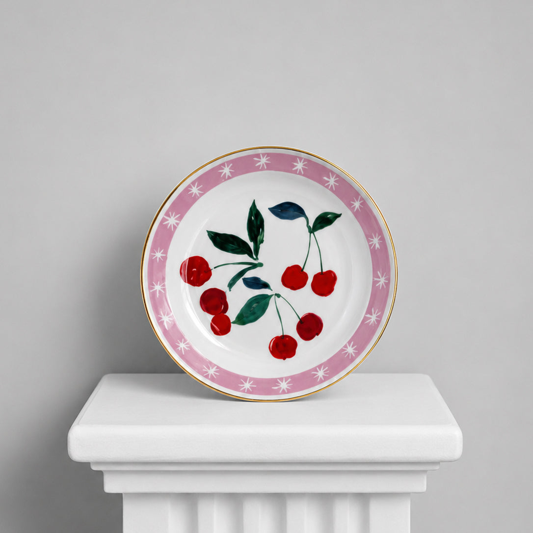 Plato de Porcelana Cerezas