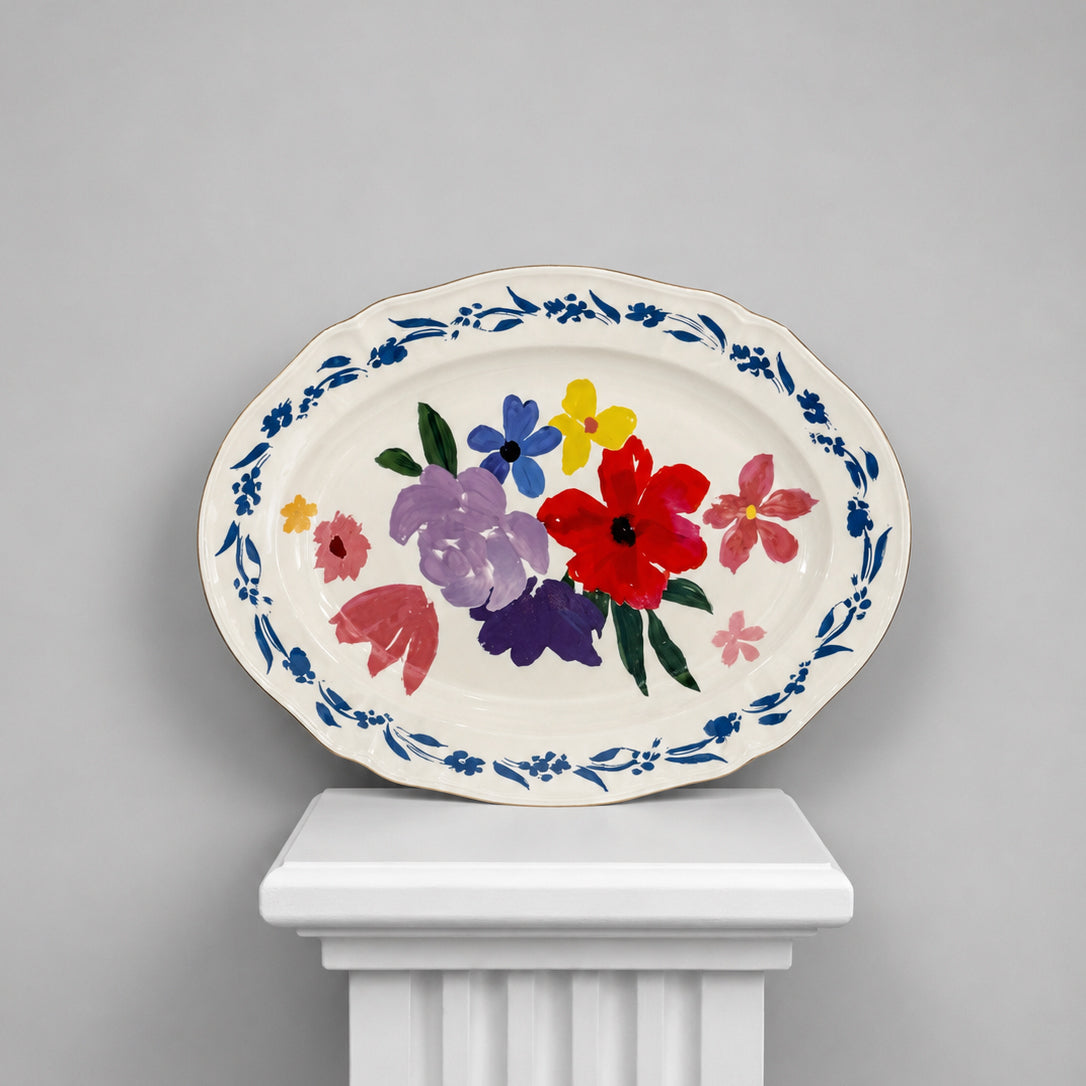 Fuente Porcelana Ovalada Bouquet