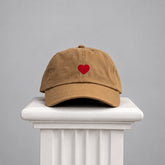 Beige Cap. Heart Embroidered