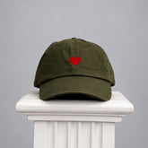 Beige Cap. Heart Embroidered