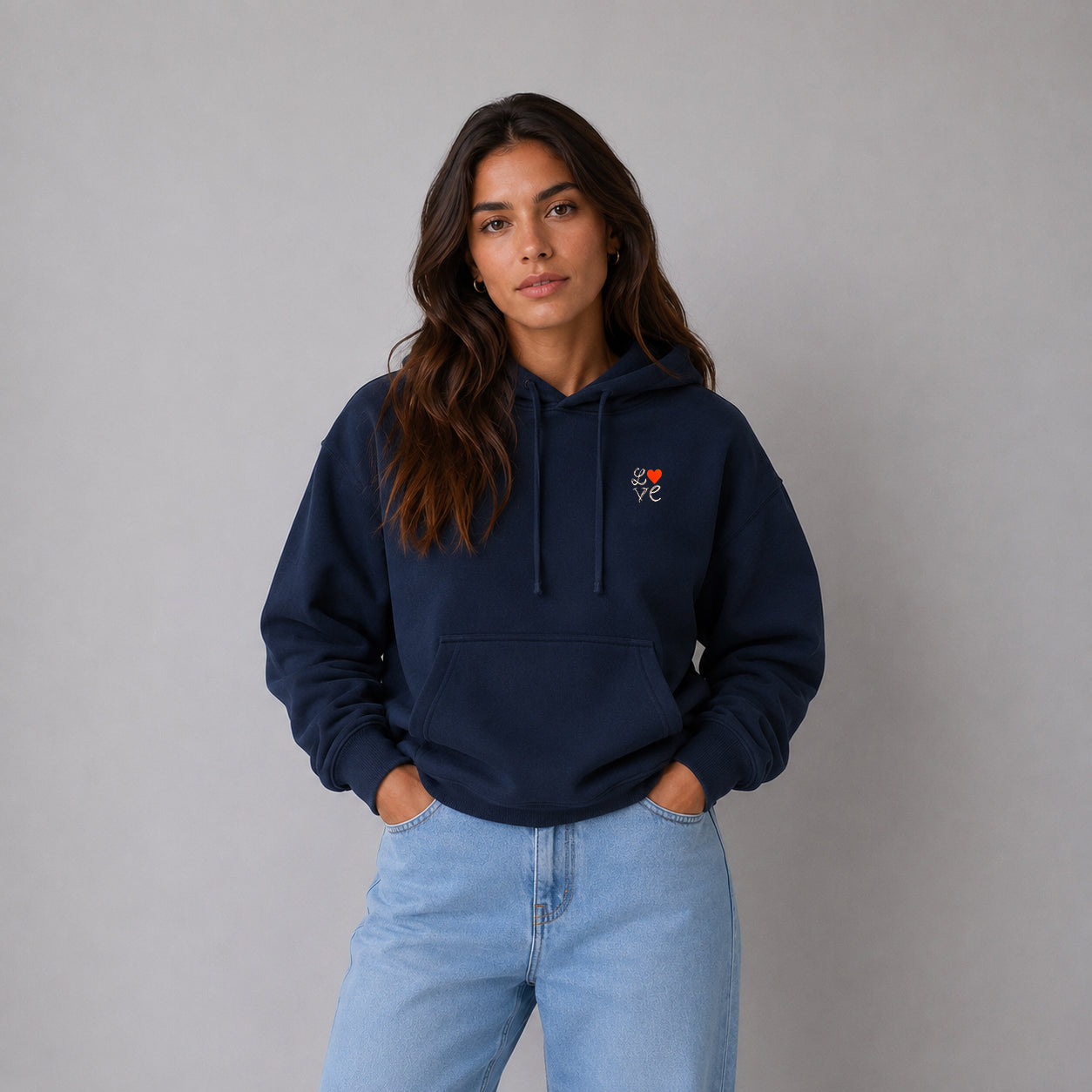 Hoodie Oversized Navy LOVE