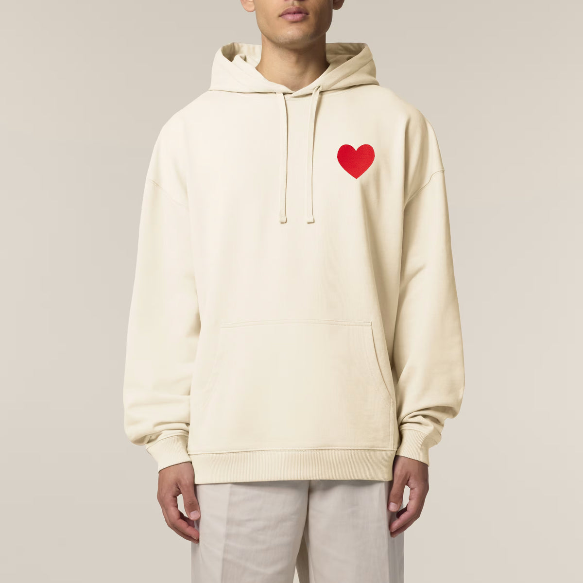 Oversized Hoodie. Embroidered Heart