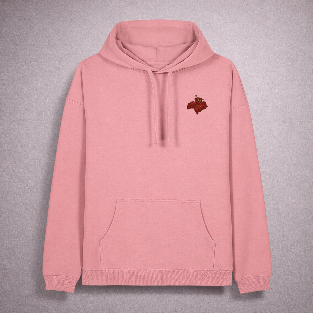 Oversized Hoodie. Embroidered Flower