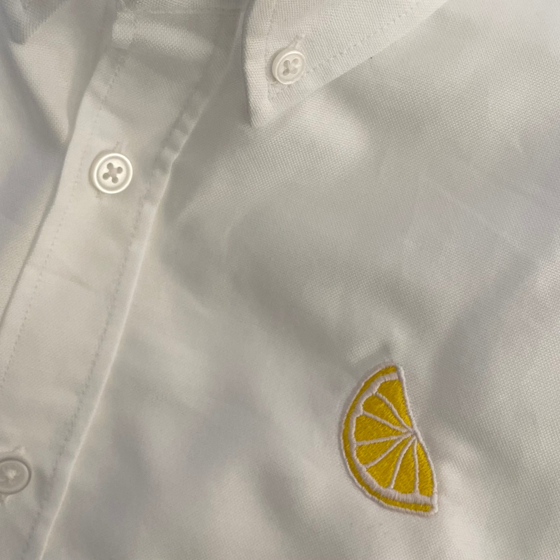 White Oxford Shirt. Lemon