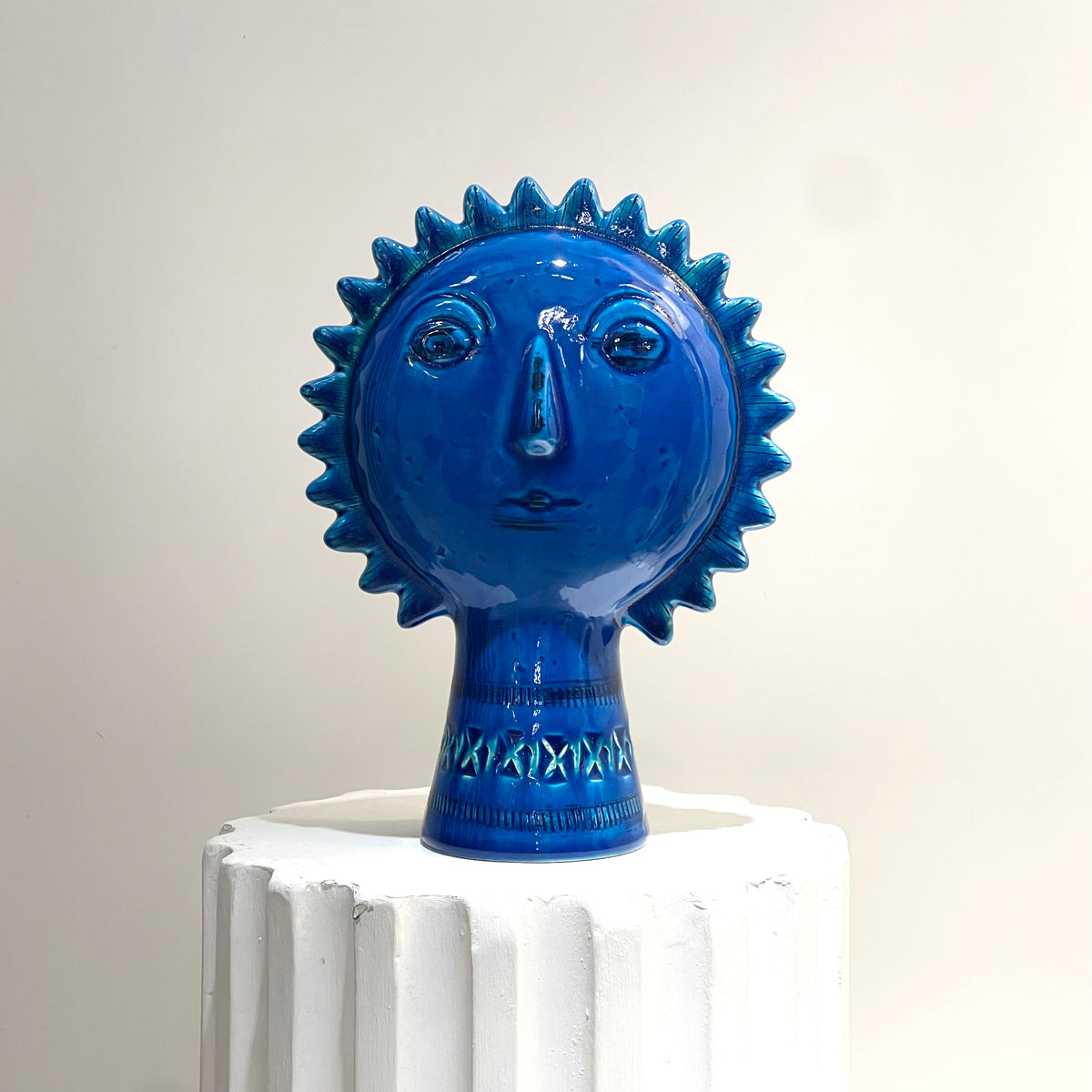 Ceramic Sun Figure by Aldo Londi