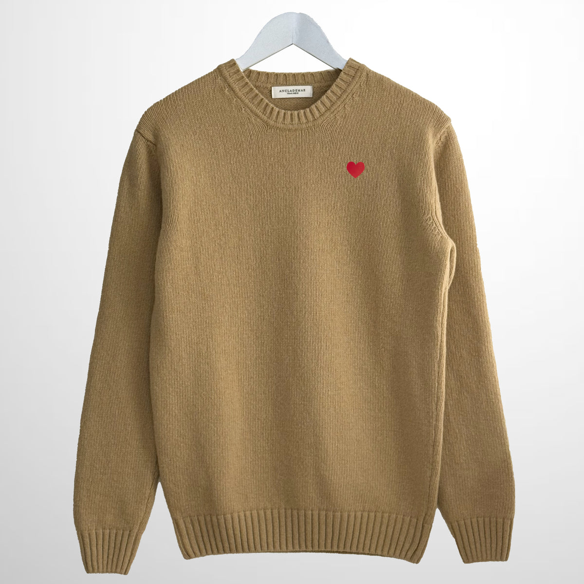 Jersey Lana Merino Camel Corazón